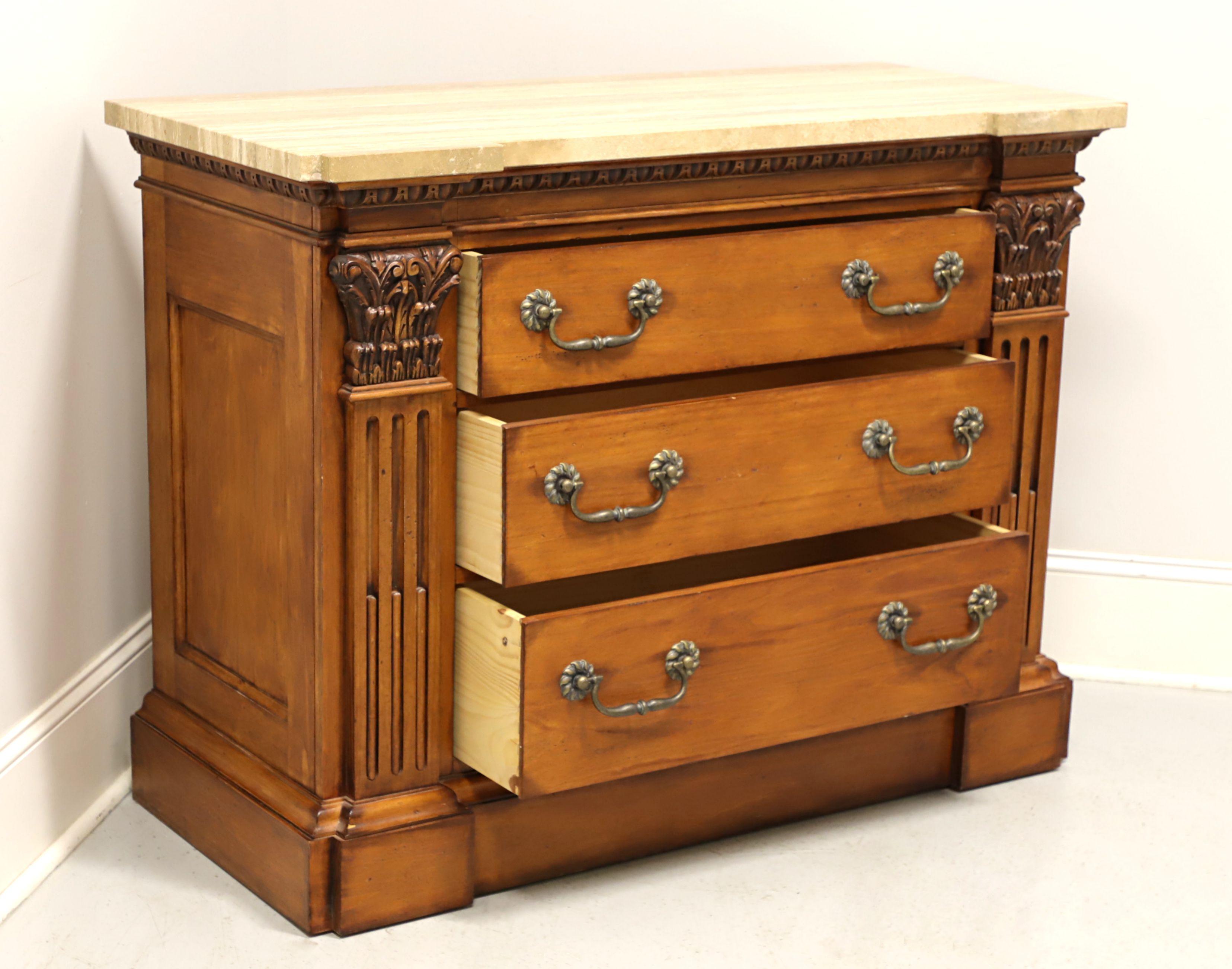 HICKORY WHITE Neoclassical Style Marble Top Bachelor Chest In Good Condition For Sale In Charlotte, NC