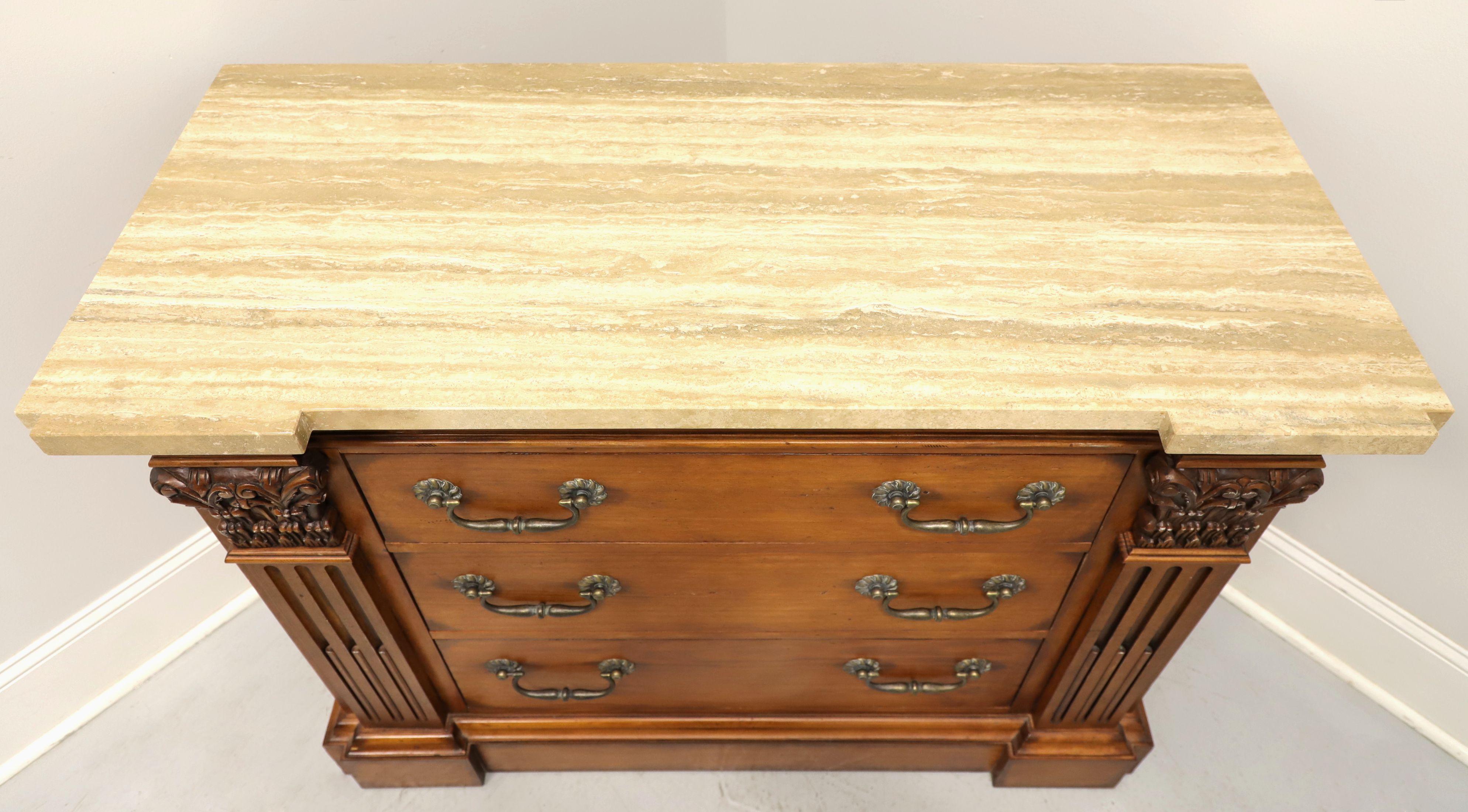 Contemporary HICKORY WHITE Neoclassical Style Marble Top Bachelor Chest For Sale