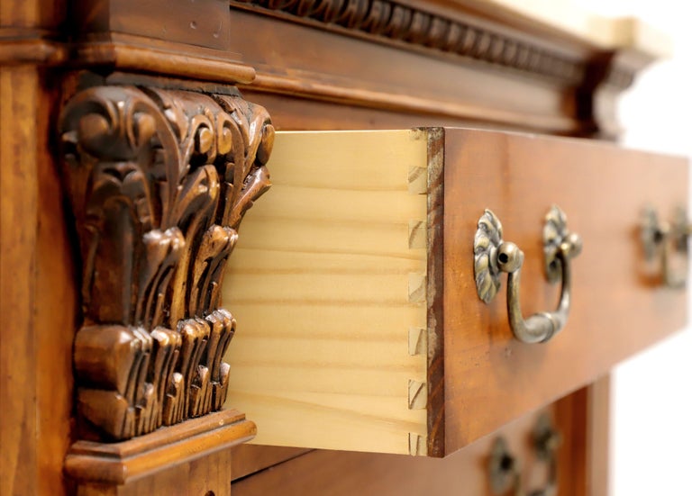 HICKORY WHITE Classical Style Marble Top Bachelor Chest For Sale at 1stDibs