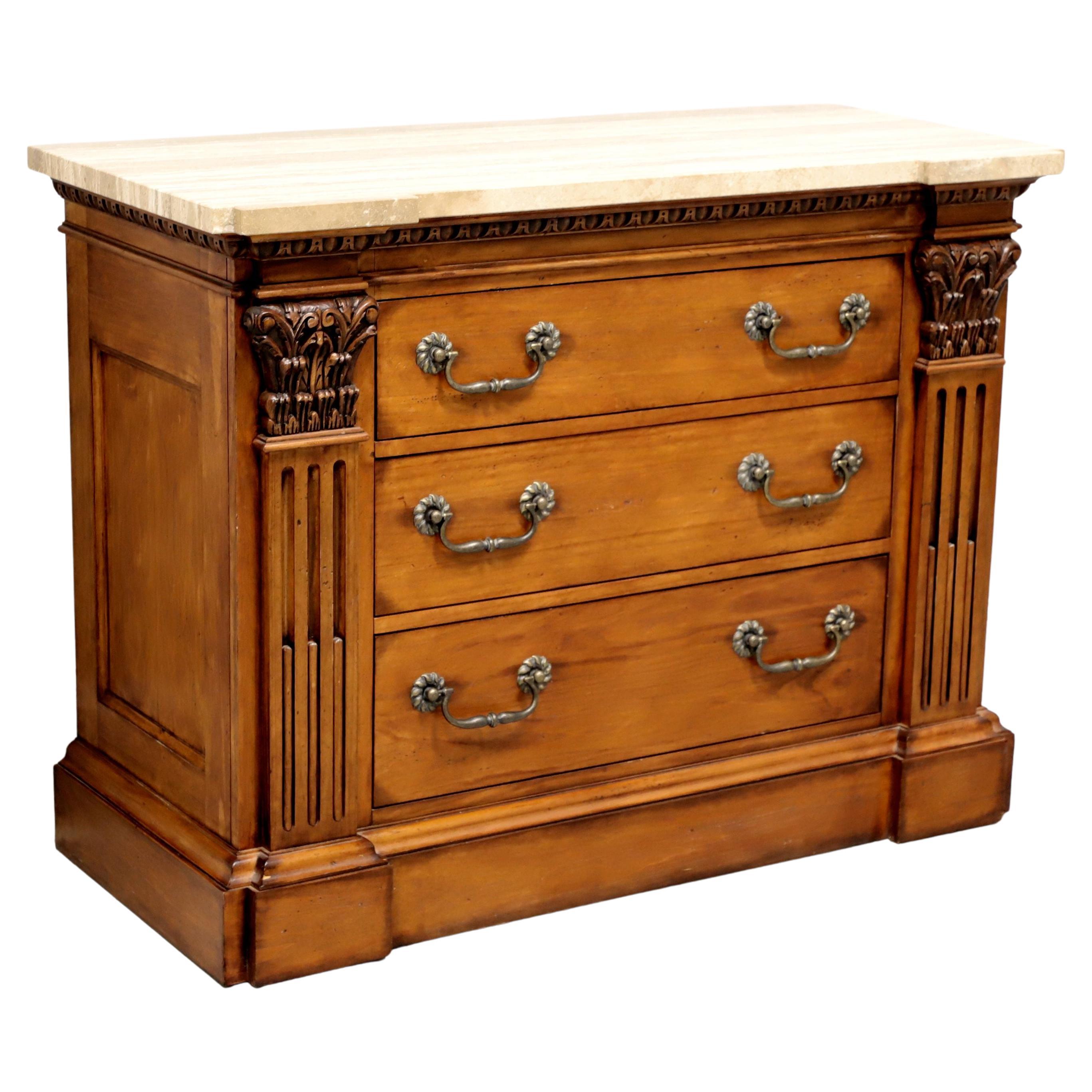 HICKORY WHITE Classical Style Marble Top Bachelor Chest