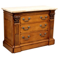 HICKORY WHITE Classical Style Marble Top Bachelor Chest