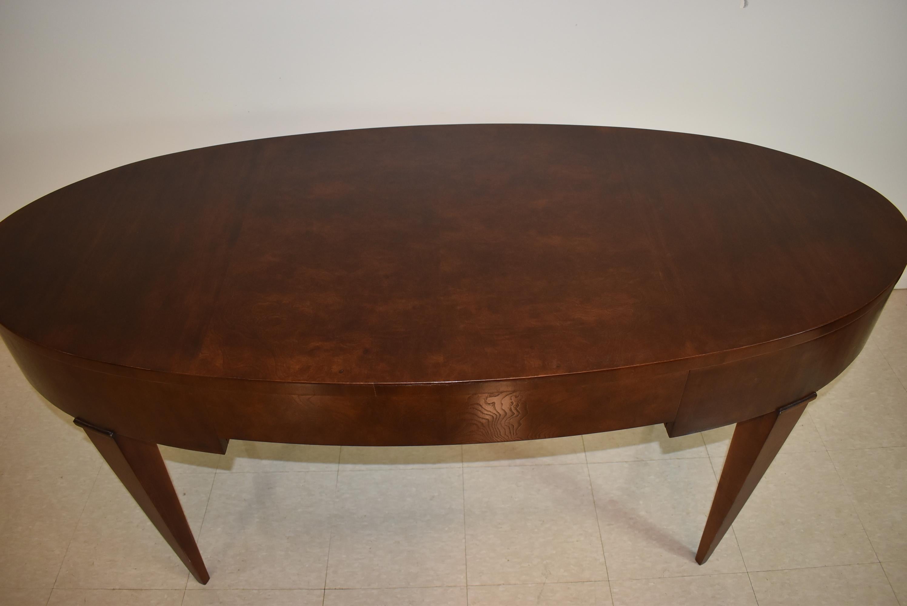 North American Hickory White Contemporary Oval Full Size Desk For Sale
