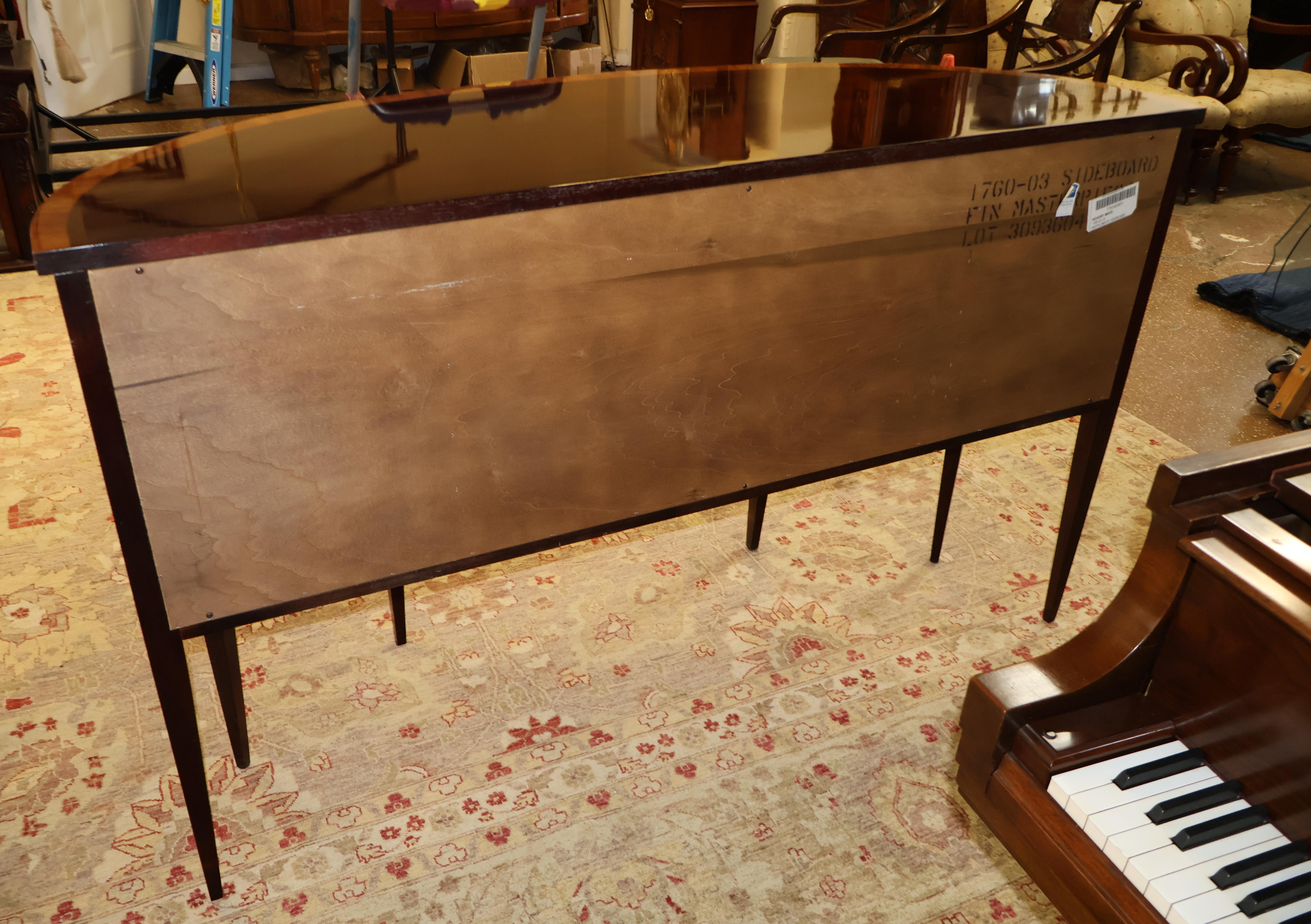 Hickory White Mahogany Inlaid Demilune Buffet Server Sideboard 9