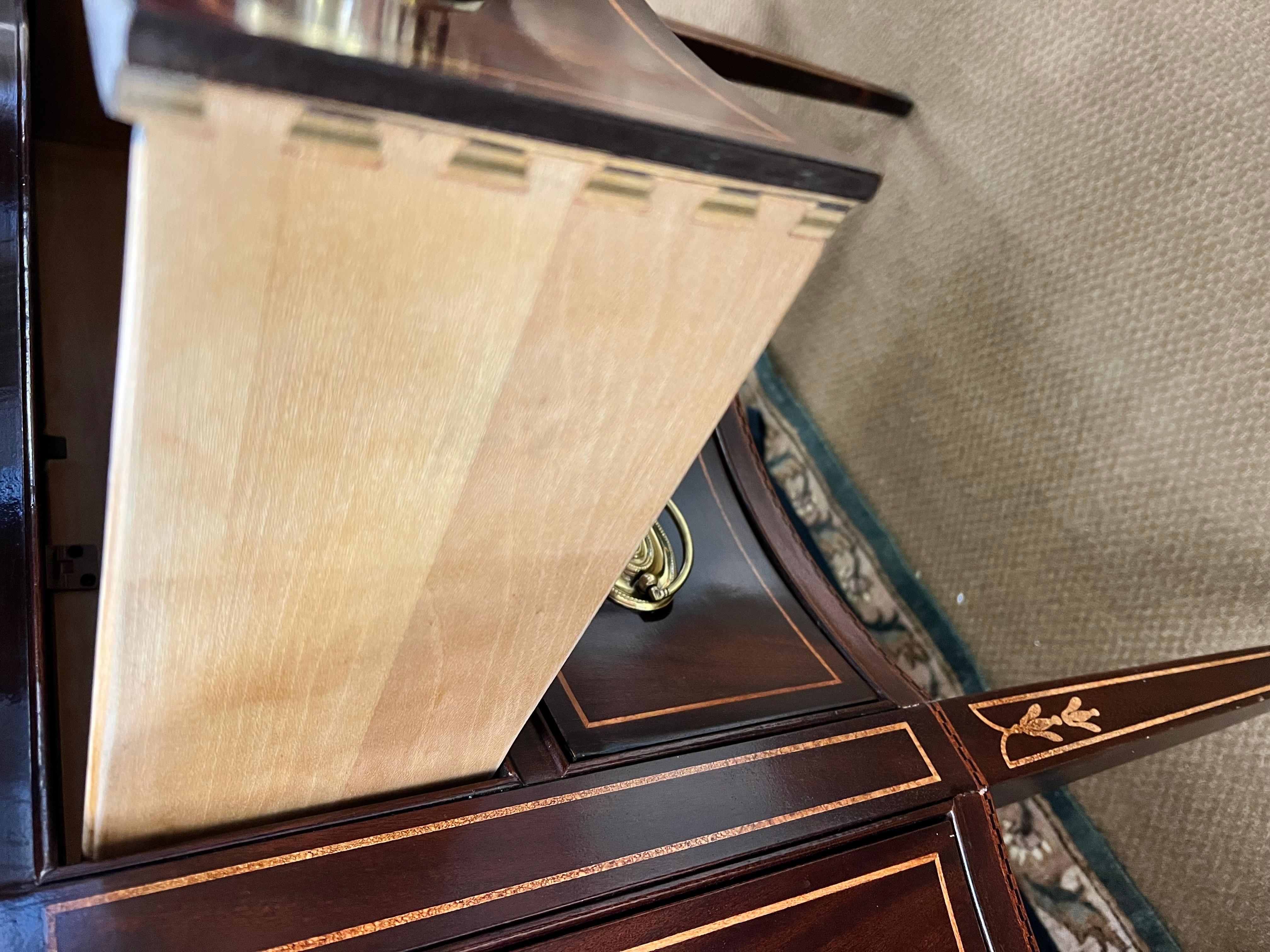 Hickory White Mahogany Inlay Sideboard Buffet Credenza Cabinet 3