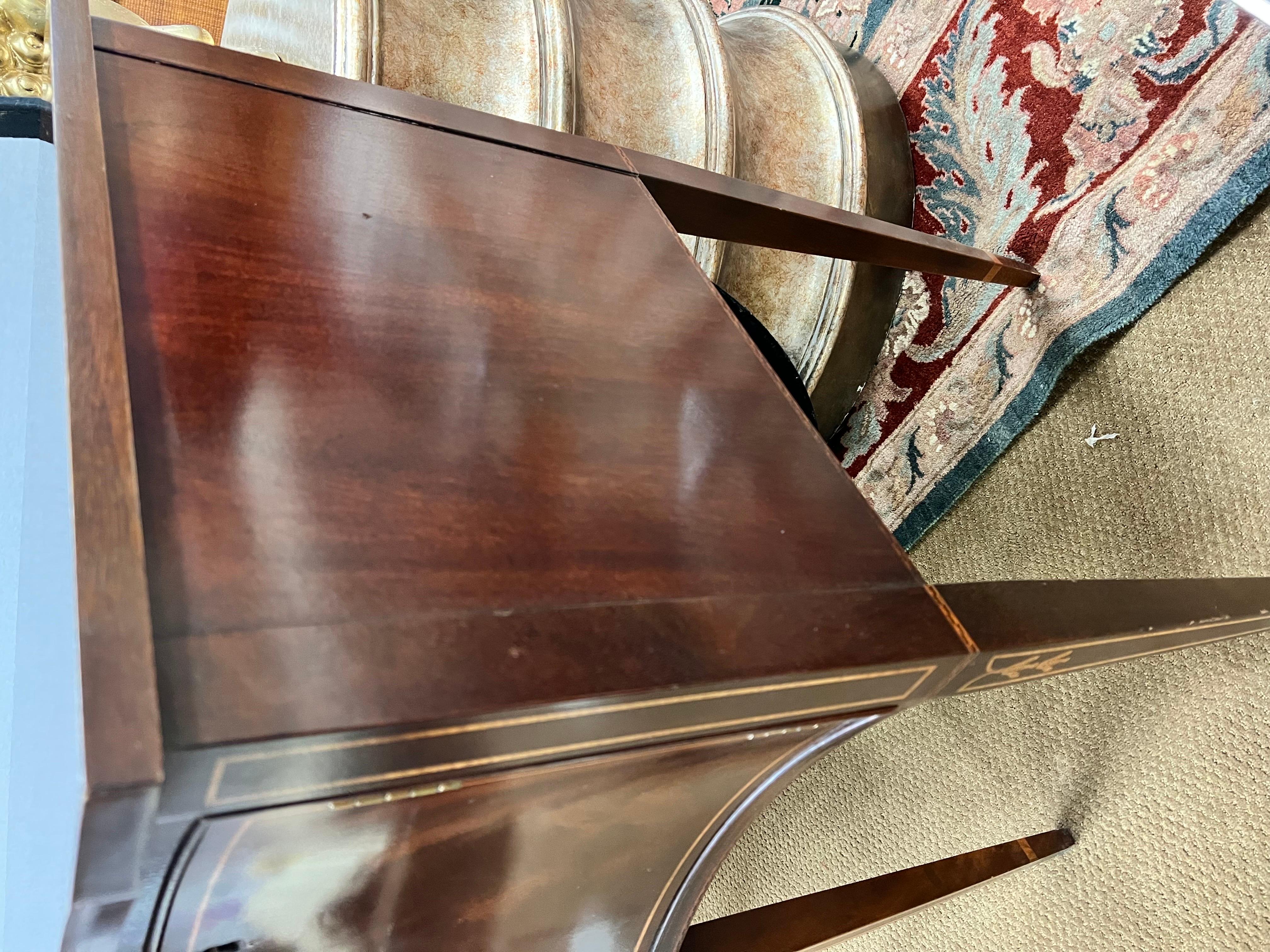 Hickory White Mahogany Inlay Sideboard Buffet Credenza Cabinet 5