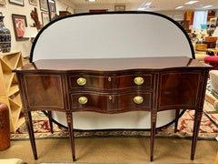 Hickory White Mahogany Inlay Sideboard Buffet Credenza Cabinet