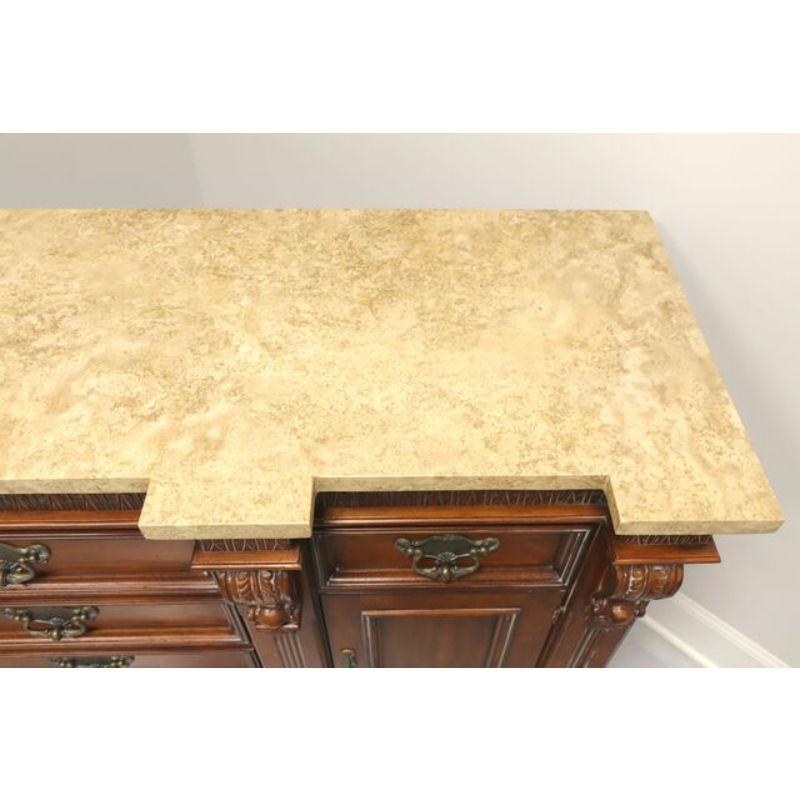 HICKORY WHITE Monumental Legends II Marble Top Buffet / Credenza In Good Condition In Charlotte, NC