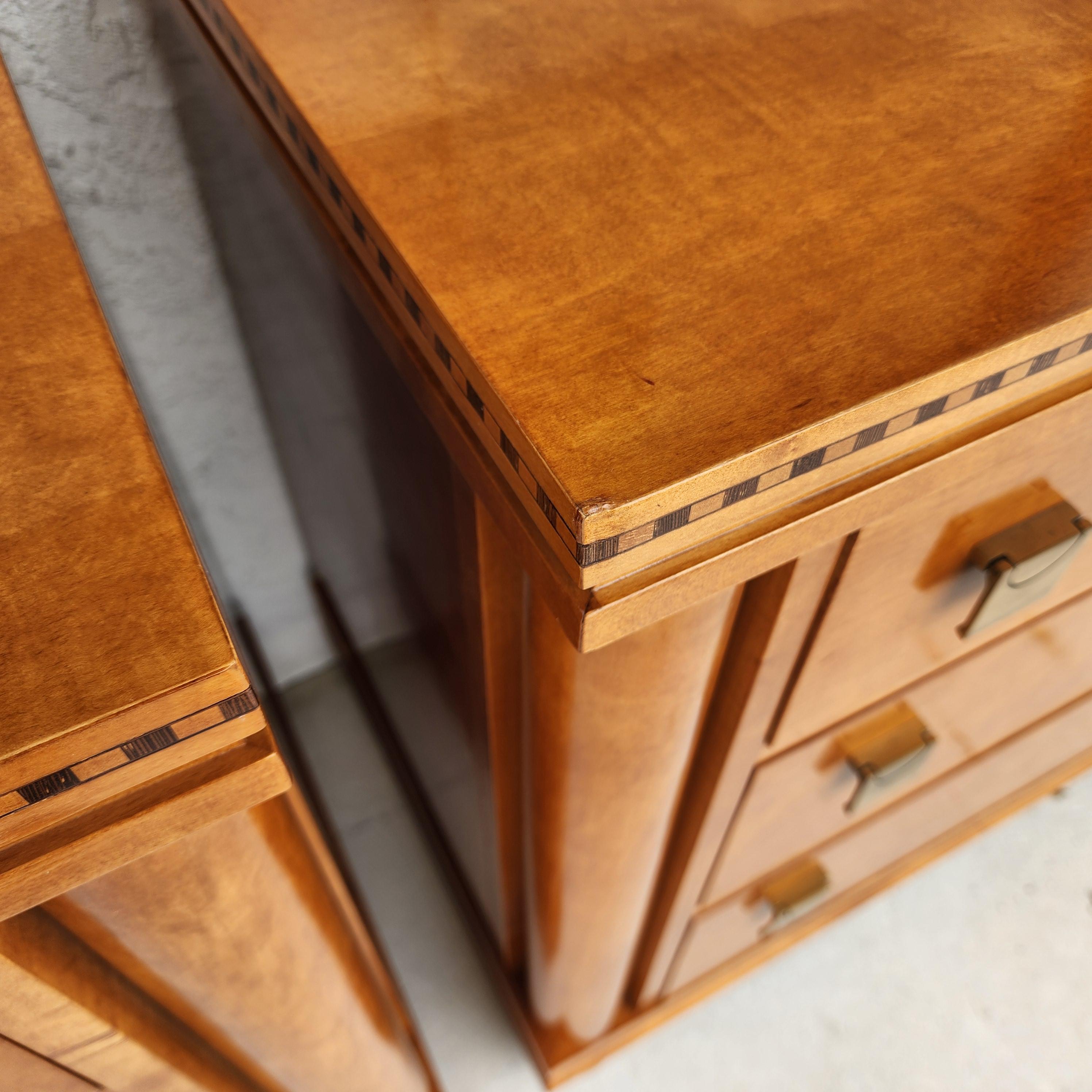 Hickory White Nightstands Biedermeier Genesis Collection Pair 3