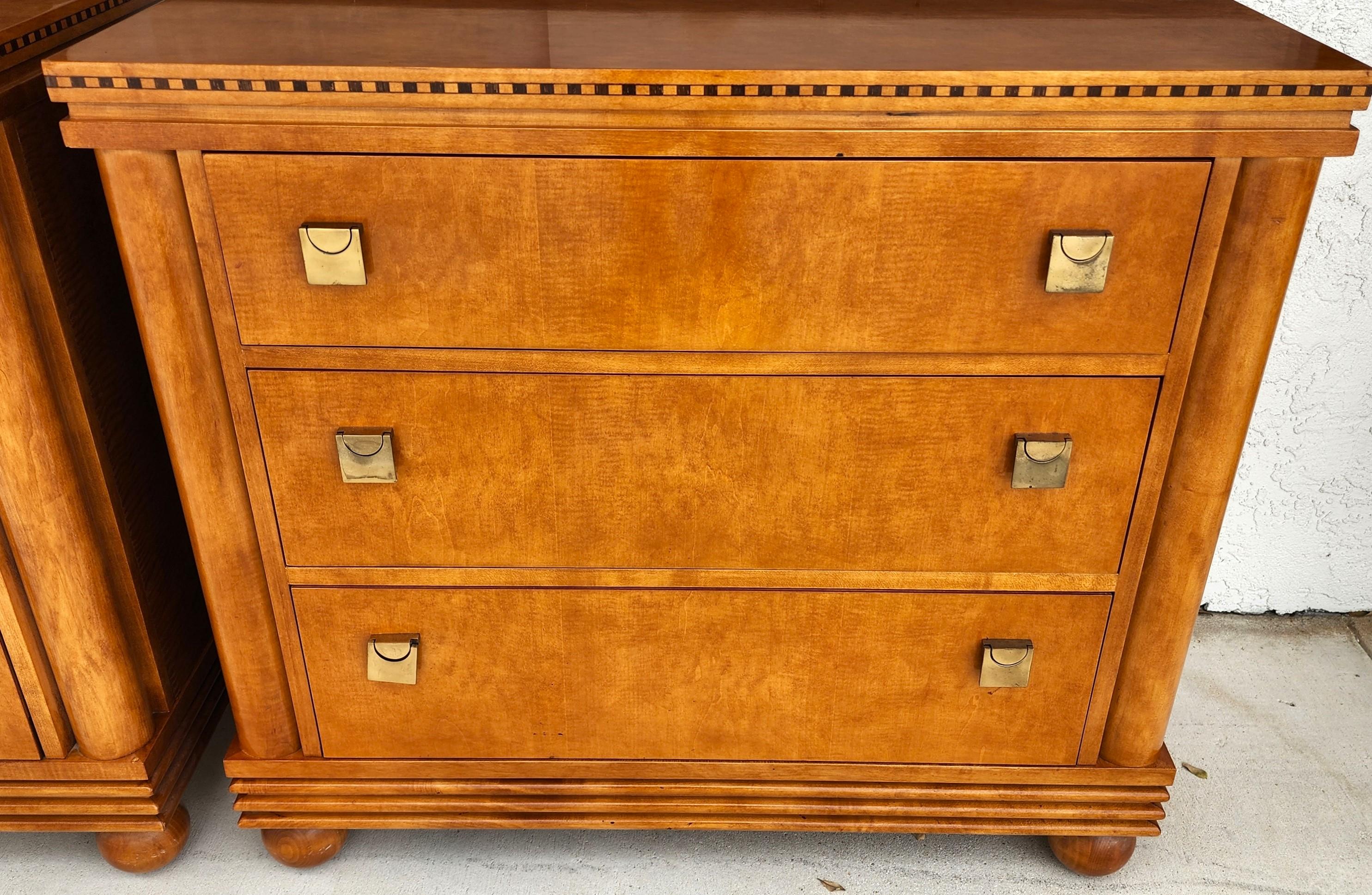 For FULL item description click on CONTINUE READING at the bottom of this page.

Offering One Of Our Recent Palm Beach Estate Fine Furniture Acquisitions Of A
Pair of High-Quality American Made Hickory White 'Genesis' Collection Biedermeier Style