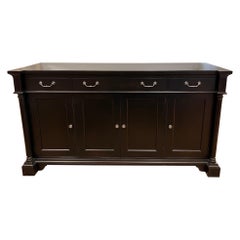 Hickory White Signed Black Ebonized Sideboard Credenza Cabinet