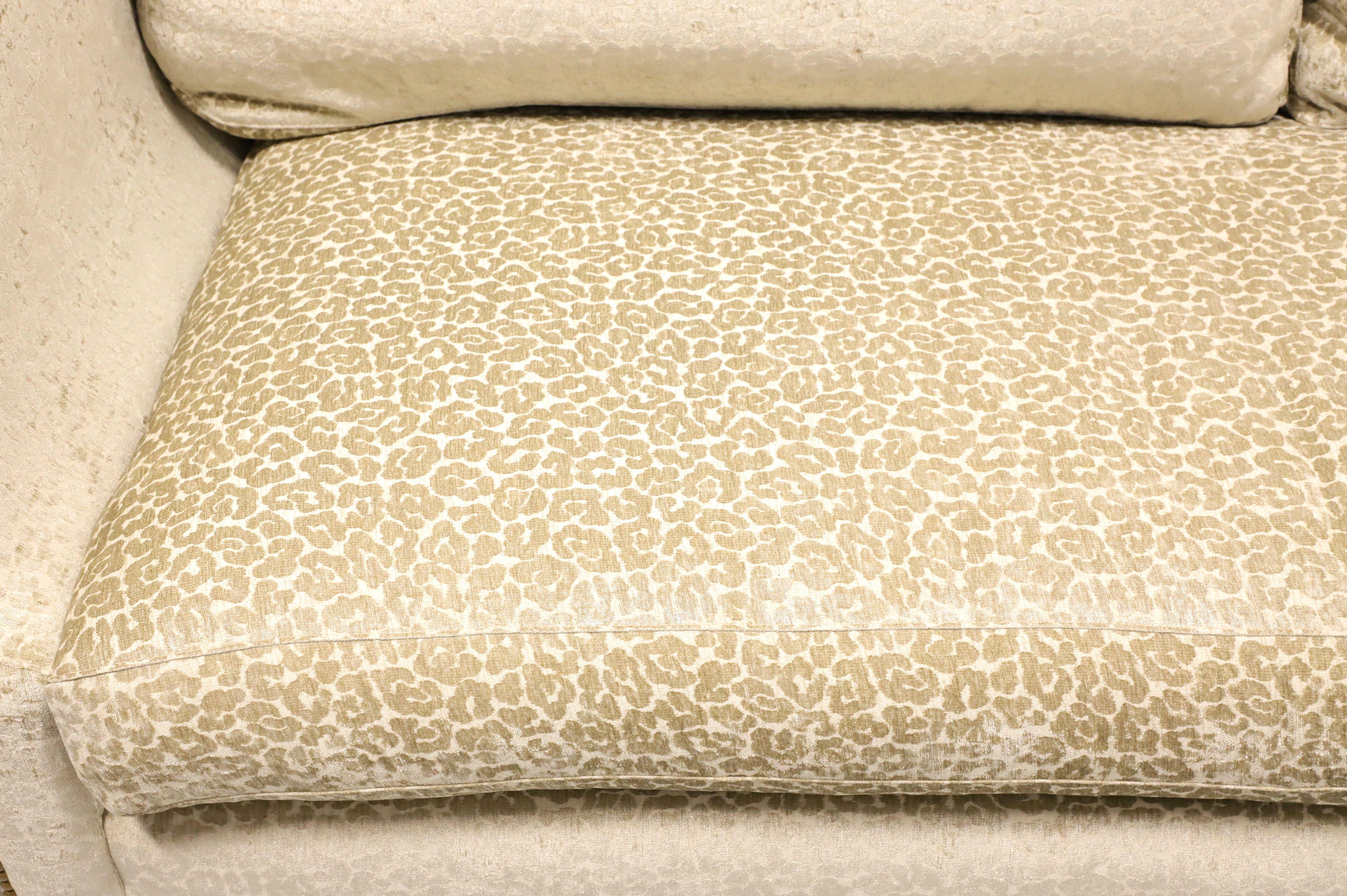 HICKORY WHITE Transitional Leopard Print Sofa with Nailhead Trim For Sale 6