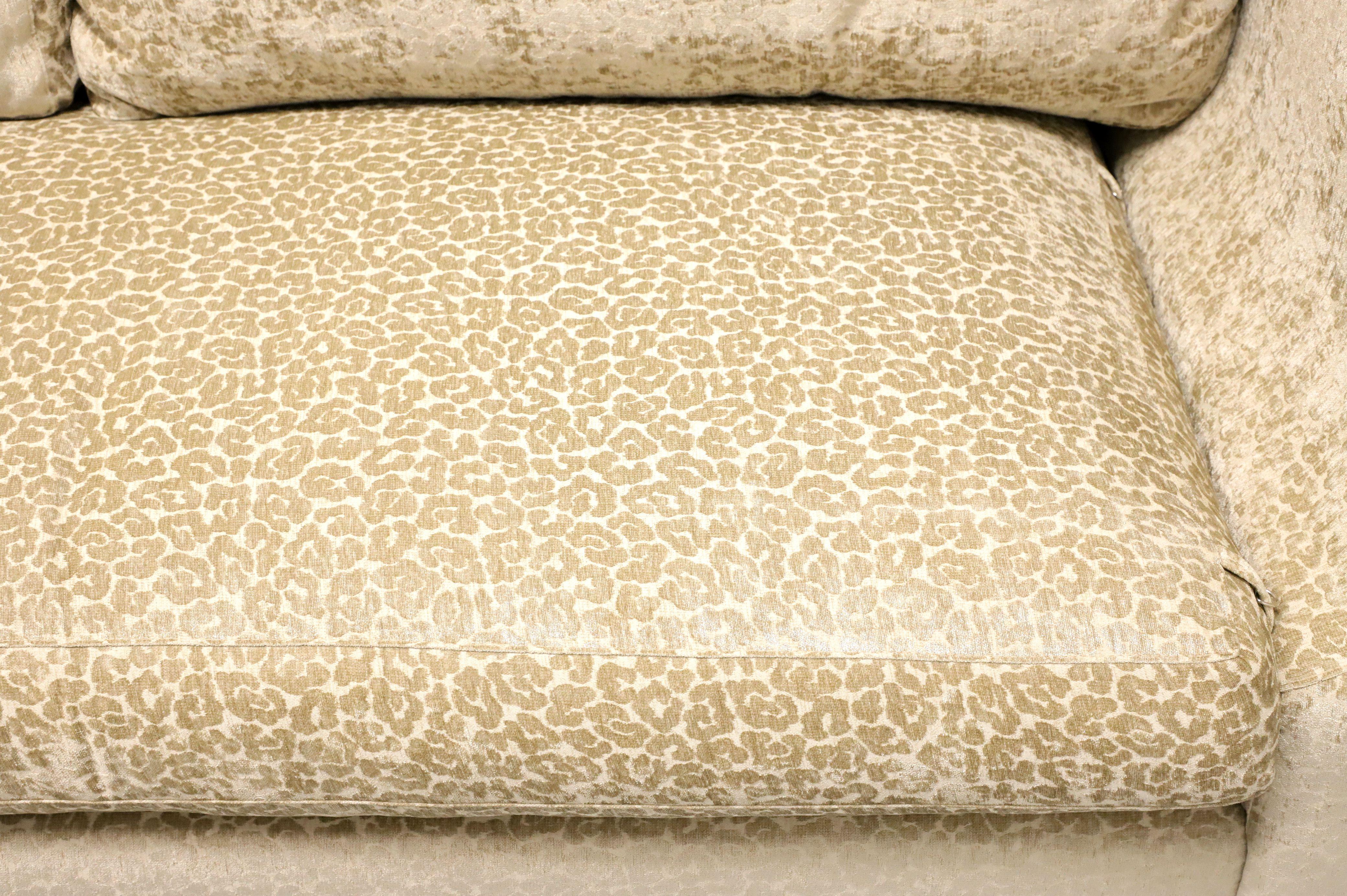 HICKORY WHITE Transitional Leopard Print Sofa with Nailhead Trim For Sale 7