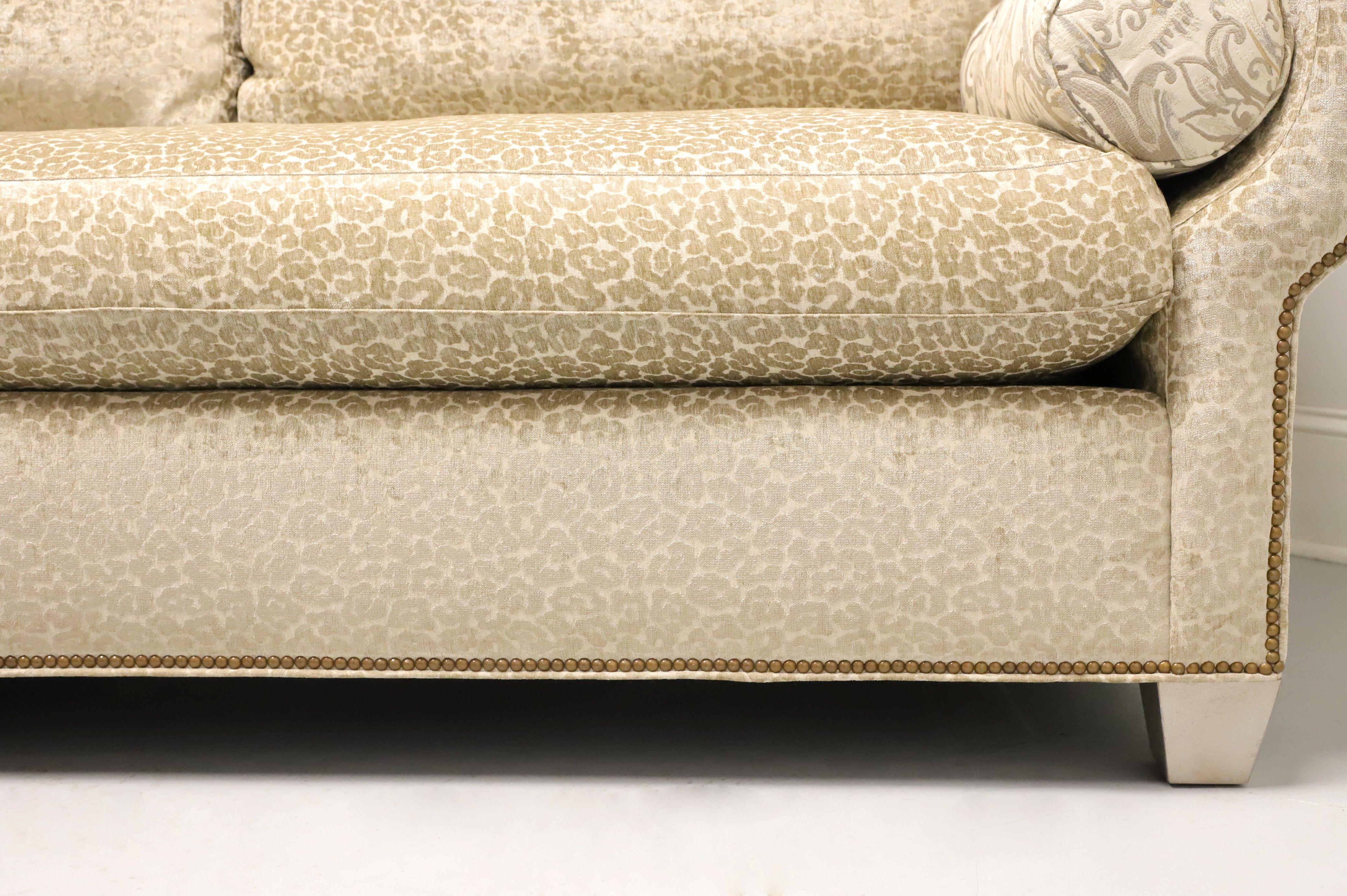 HICKORY WHITE Transitional Leopard Print Sofa with Nailhead Trim For Sale 9