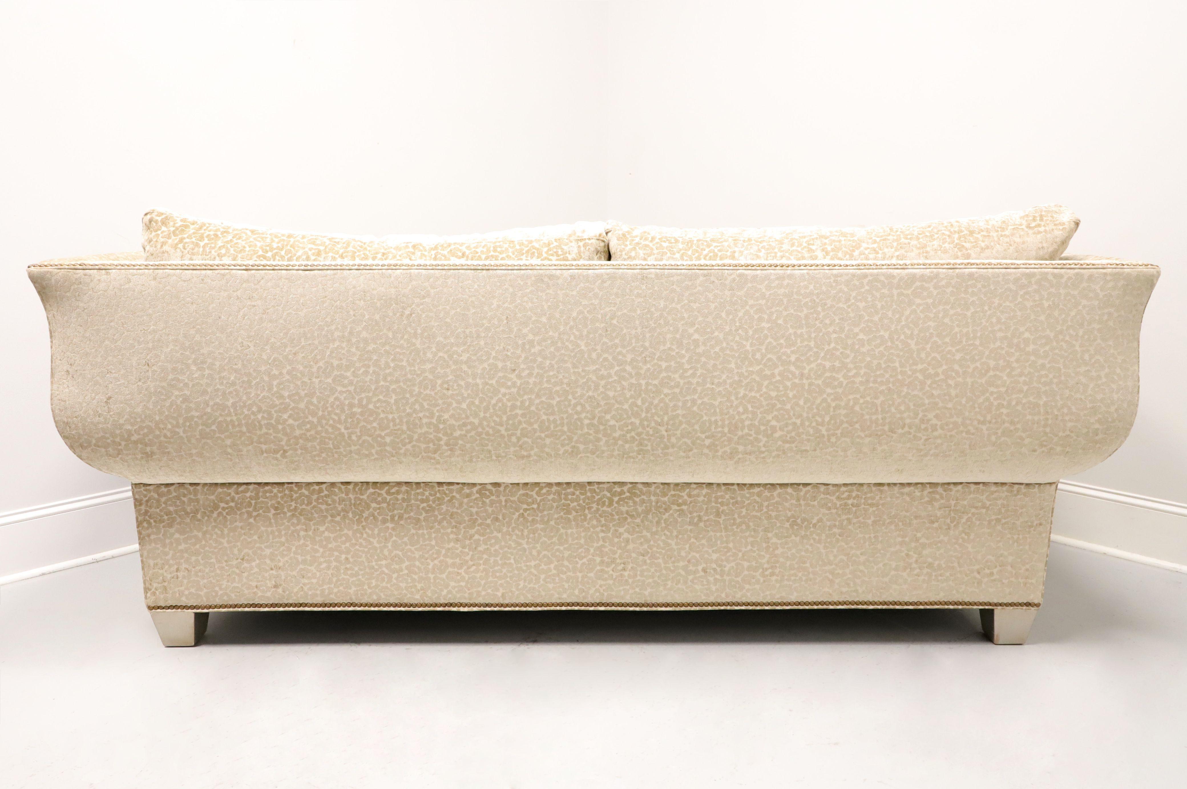 Contemporary HICKORY WHITE Transitional Leopard Print Sofa with Nailhead Trim For Sale