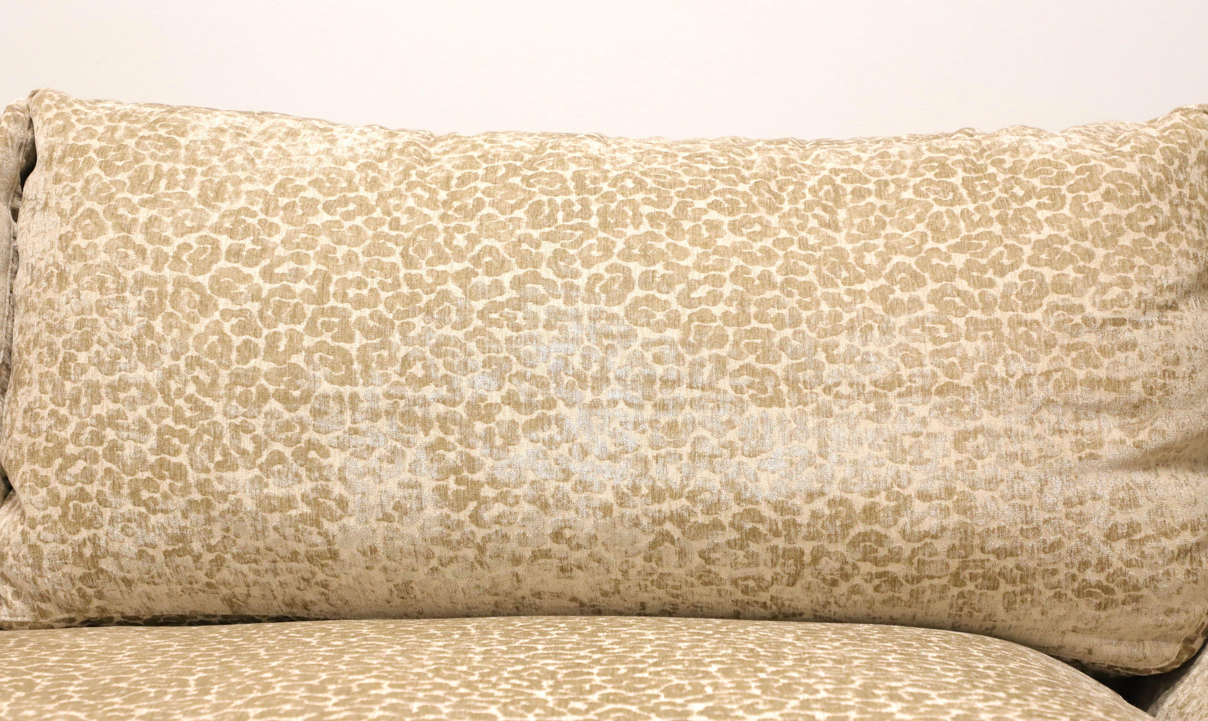 HICKORY WHITE Transitional Leopard Print Sofa with Nailhead Trim For Sale 1