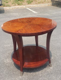 Hickory White Two Tier Round Cherry Side or Center Table