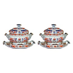 Hicks Meigh Ironstone Armorial Sauce Tureens, Covers and Stands, 41st Regiment