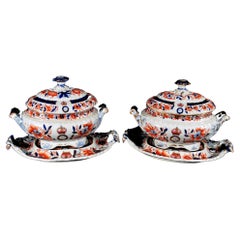 Hicks Meigh Ironstone Armorial Sauce Tureens, Covers and Stands, 41st Regiment