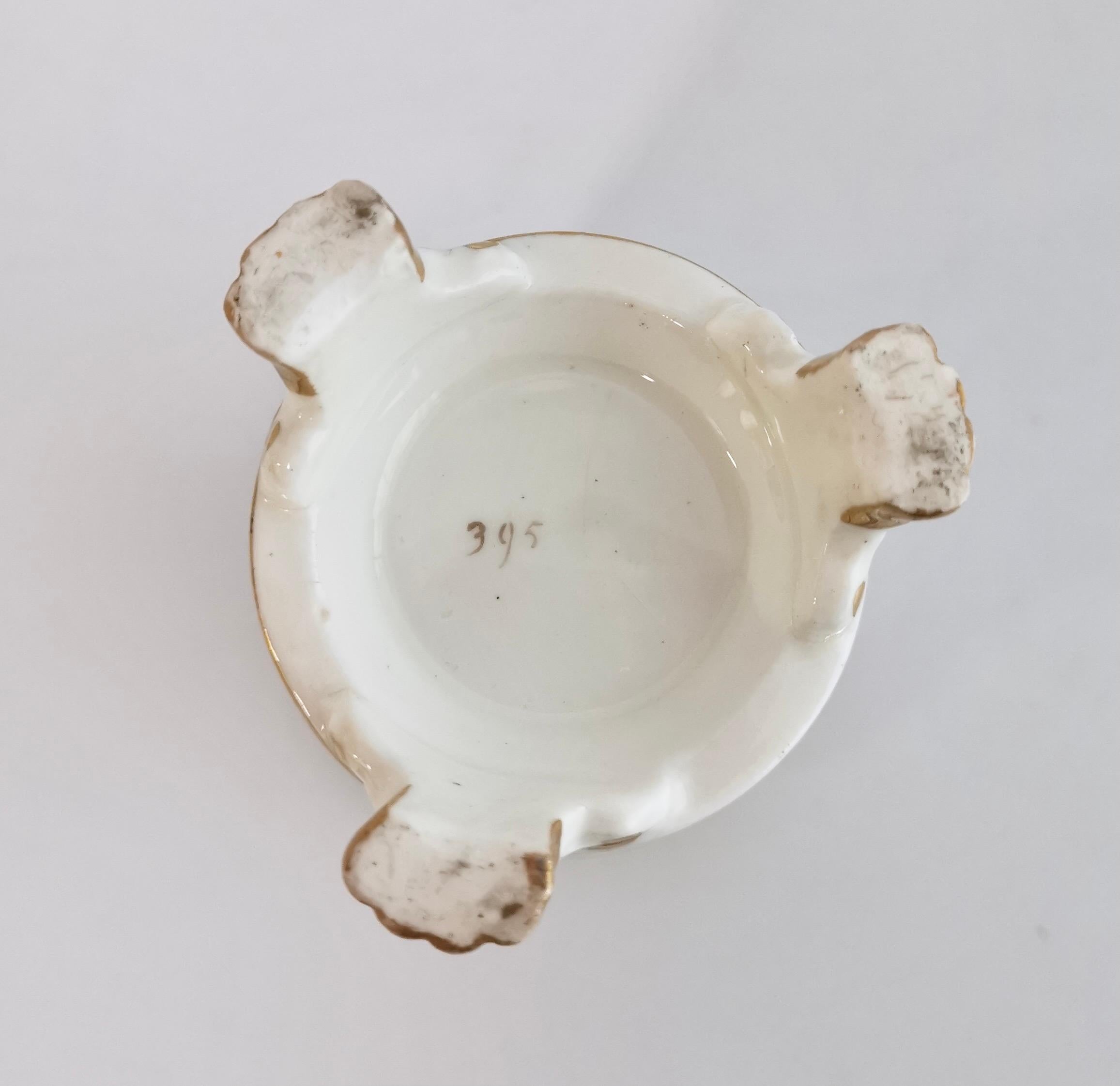Hicks & Meigh Porcelain Spill Vase, Flowers in Purple Reserve, Regency ca 1818 9