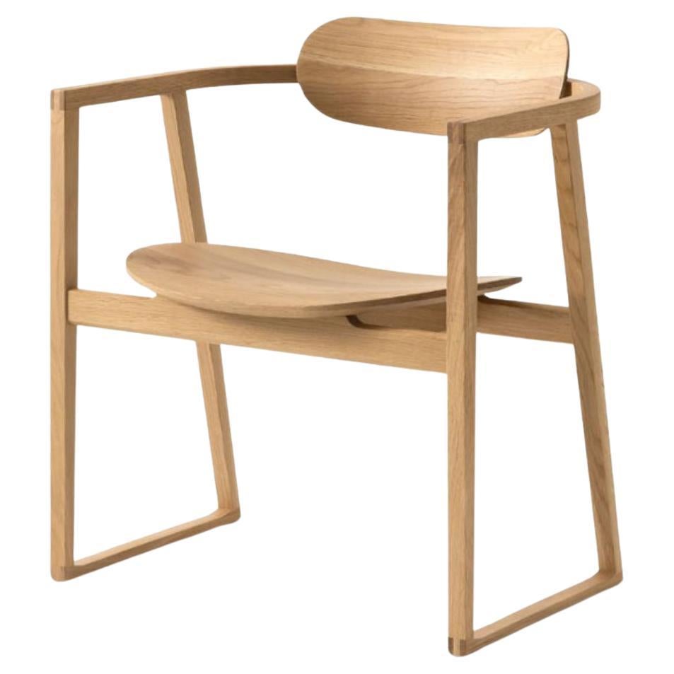 Japanese Modern Suwari Series Lounge Chair with Wooden Seat Japanese Oak by HIDA