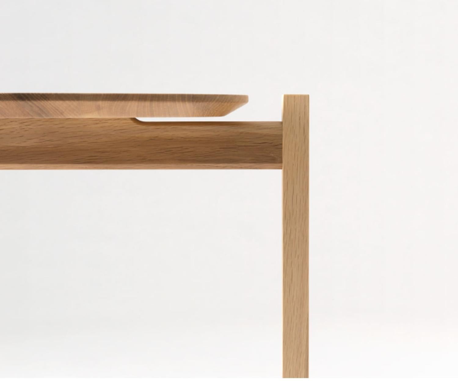 Hand-Crafted HIDA Japan Suwari Series Modernist Occasional Side Table in Japanese Oak For Sale