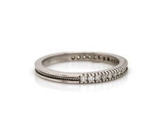 Hidalgo 0.45ctw Diamond Milgrain Wedding Band Ring in 18K White Gold