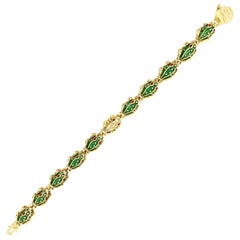 Hidalgo 18 Karat Enamel, Ruby and Diamond Frog Bracelet