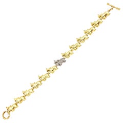 Hidalgo 18 Karat Gold and Diamond Hippo Bracelet