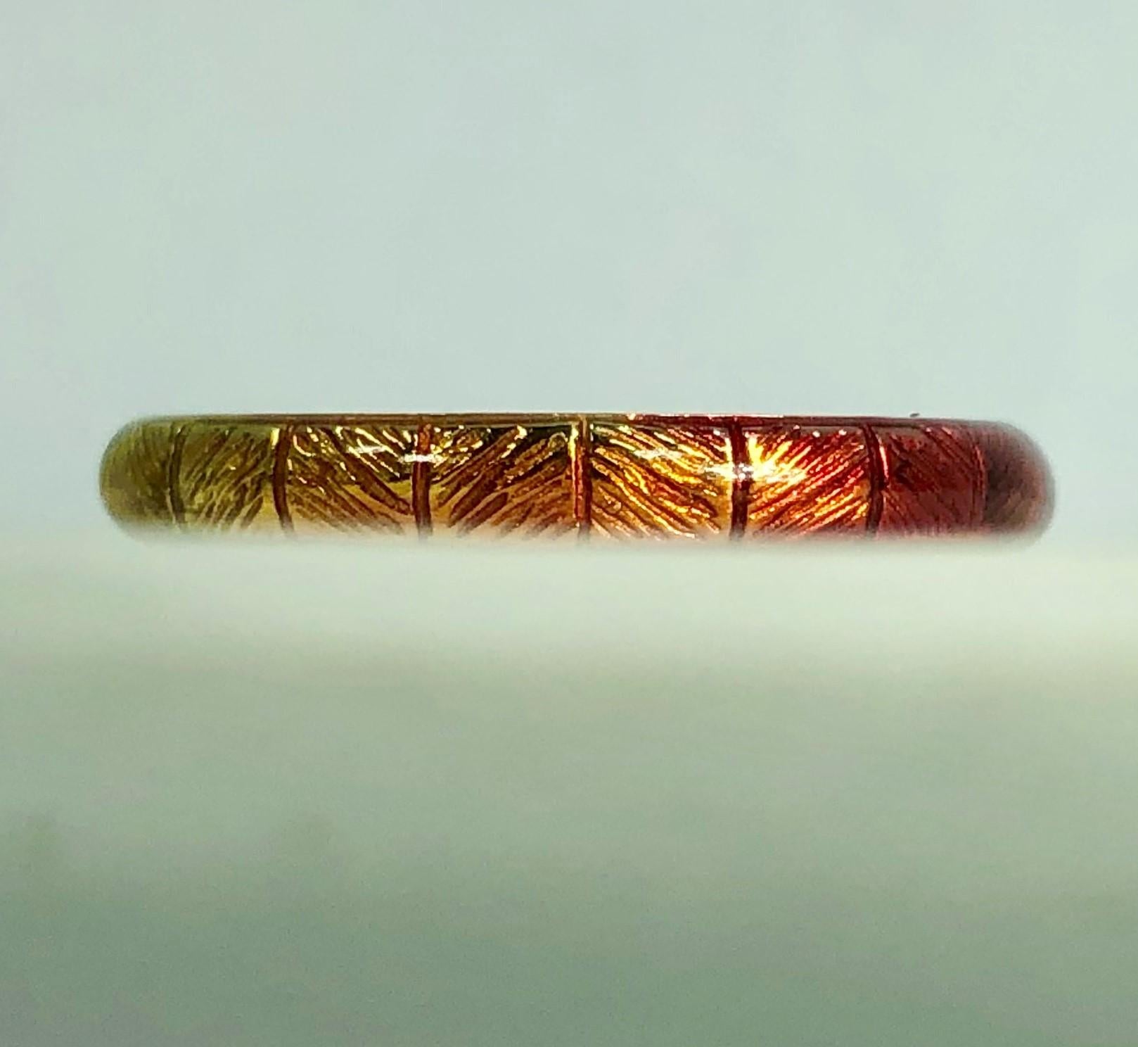 Hidalgo 18 Karat Gold and Rainbow Enamel  Fashion Ring In Excellent Condition In Mansfield, OH