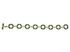 Hidalgo 18 Karat Green Enamel Circle Linked Bracelet
