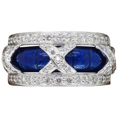 Hidalgo 18 Karat White Gold, Diamond and Enamel Jacket Ring