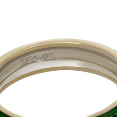 Hidalgo 18 Karat White Gold Green Enamel Band