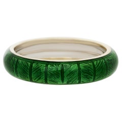 Hidalgo 18 Karat White Gold Green Enamel Band