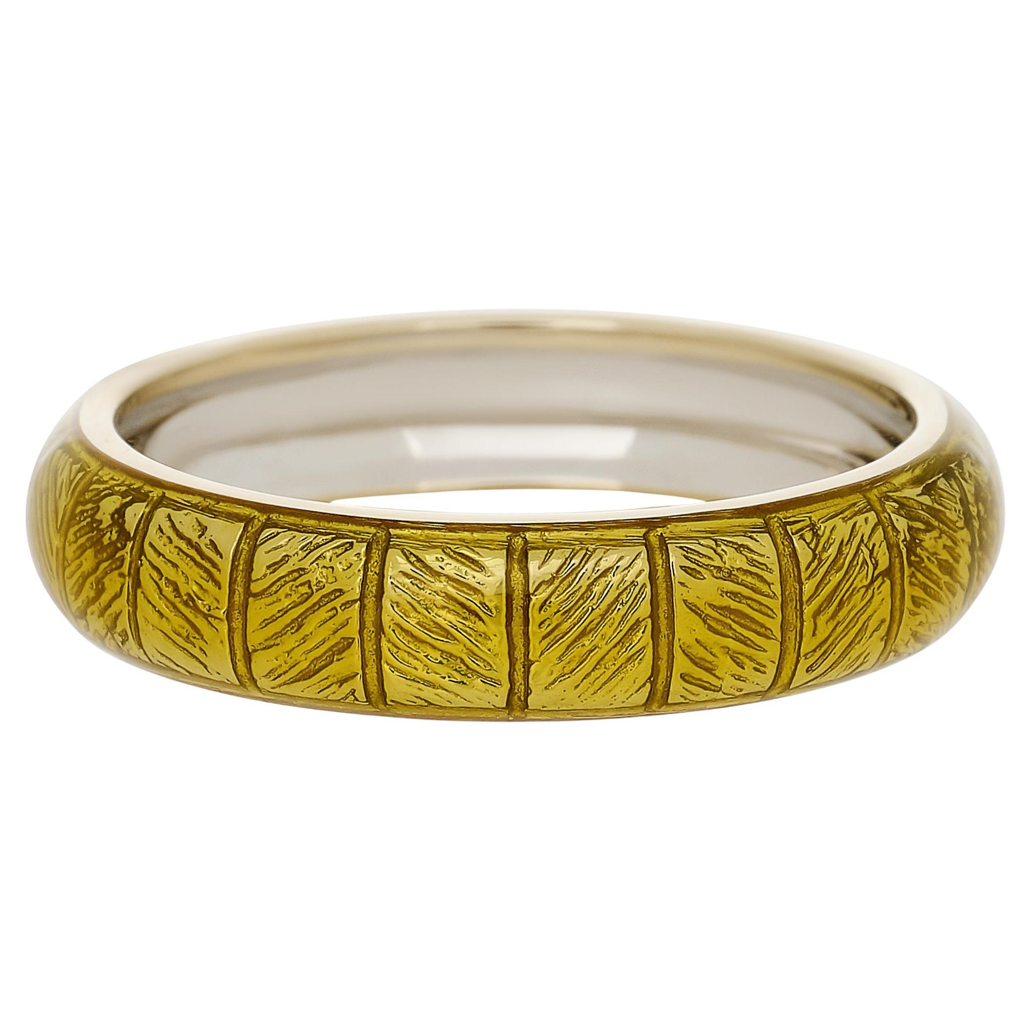 Hidalgo 18 Karat Weißgold Gelb Emaille Band im Angebot