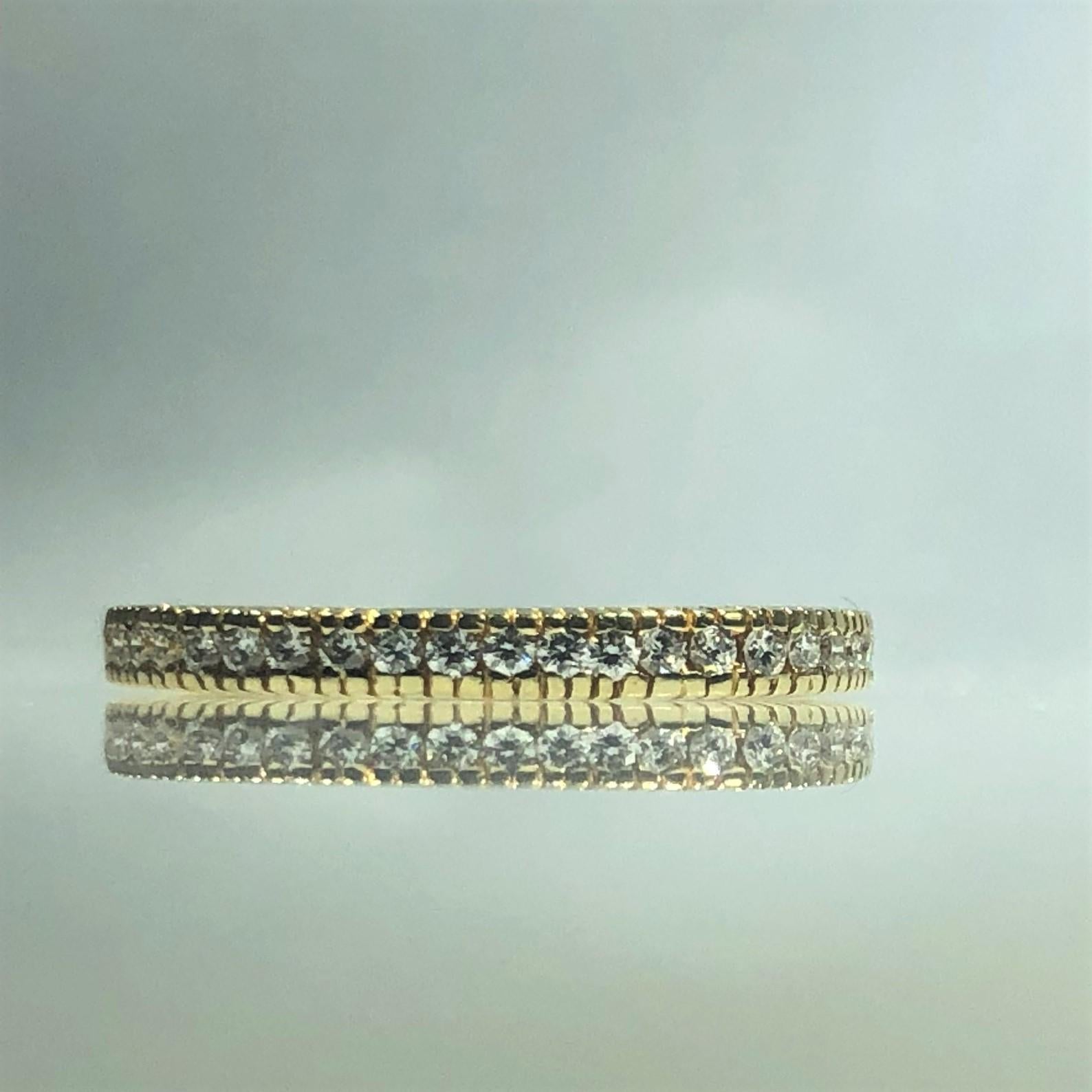 Hidalgo 18 Karat Yellow Gold and Diamond Eternity Band In New Condition For Sale In Mansfield, OH