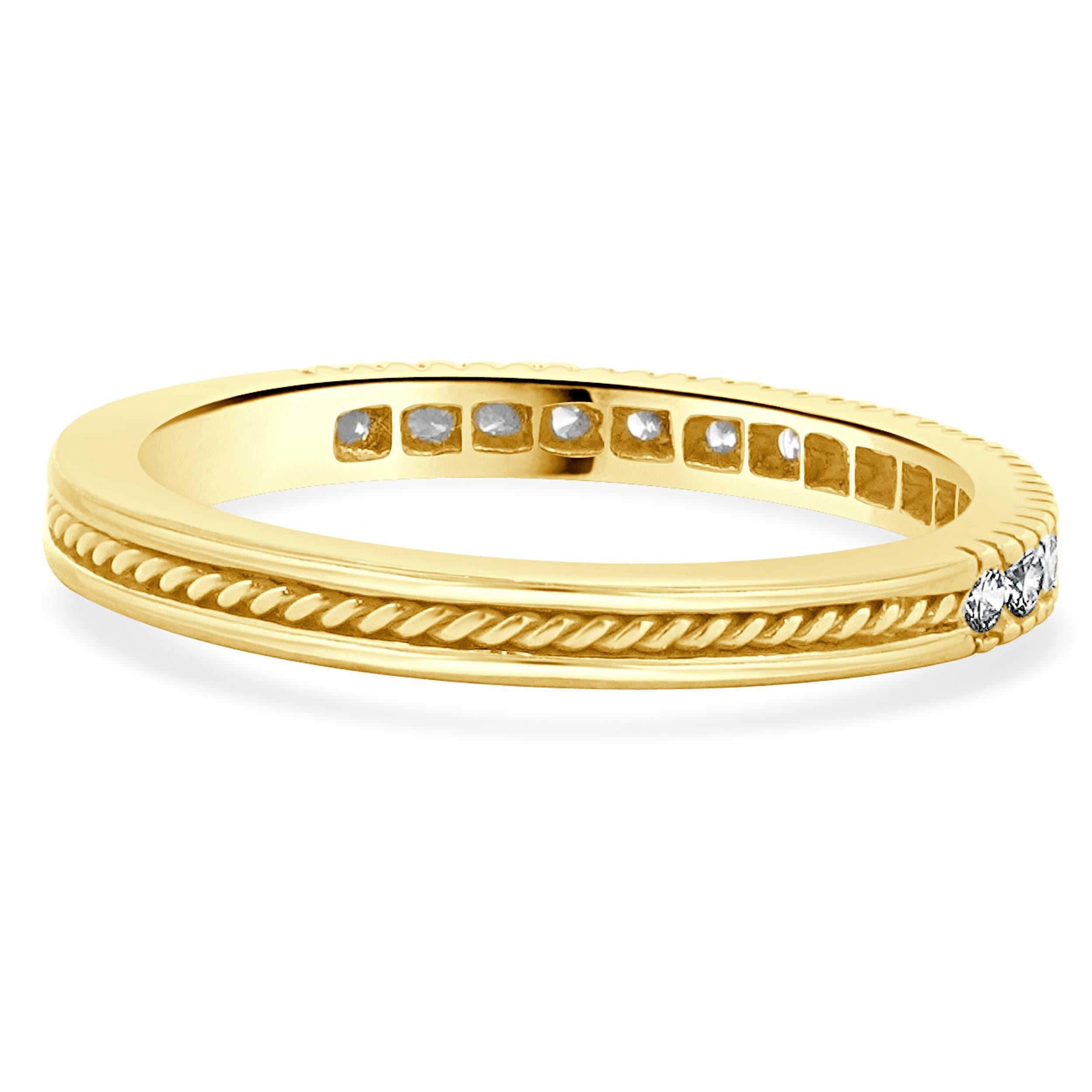 Hidalgo 18 Karat Yellow Gold Diamond Band In Excellent Condition For Sale In Scottsdale, AZ