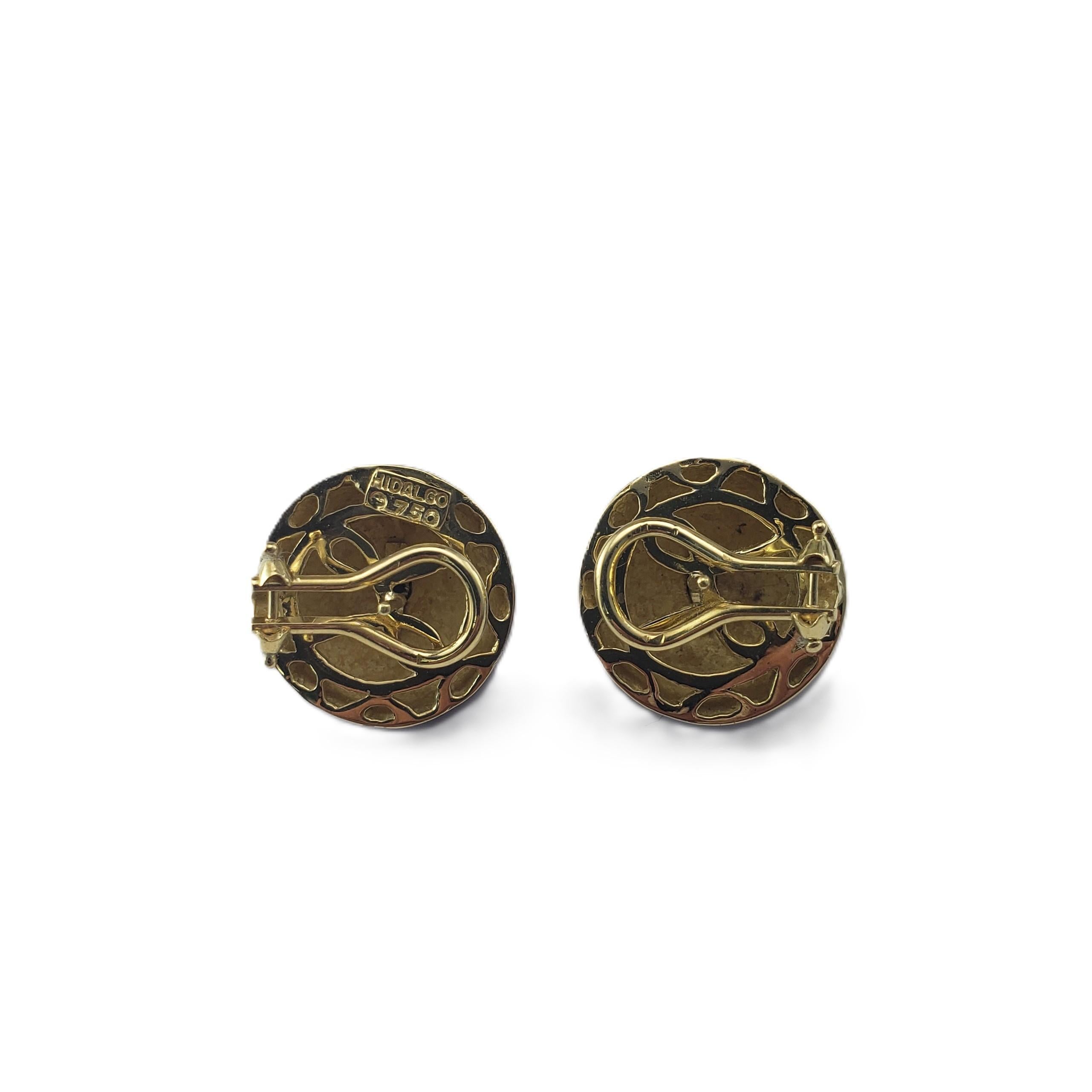 Hidalgo Ohrringe aus 18 Karat Gelbgold mit blauer Emaille und Diamanten #21039 (Brillantschliff) im Angebot