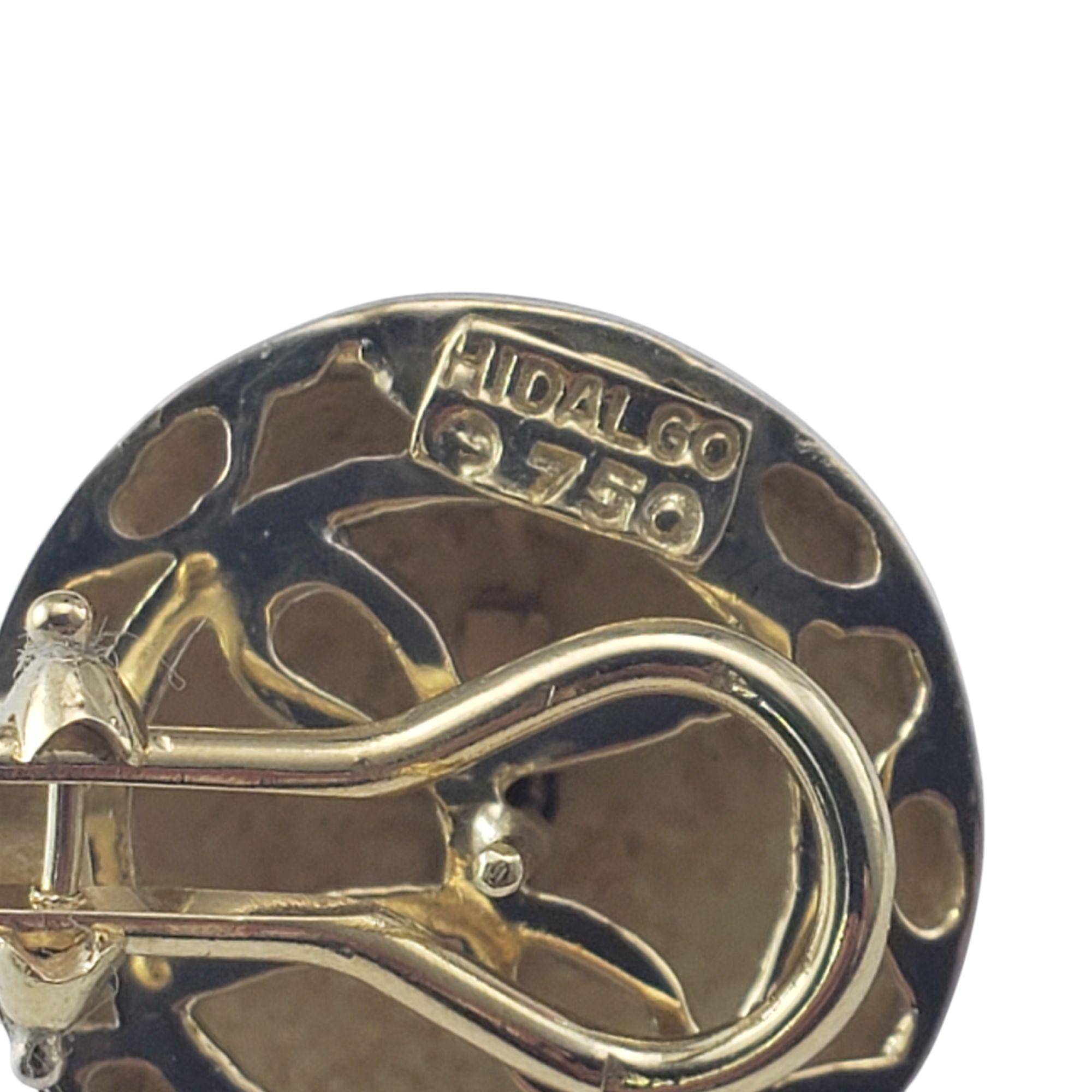 Hidalgo Ohrringe aus 18 Karat Gelbgold mit blauer Emaille und Diamanten #21039 im Zustand „Gut“ im Angebot in Washington Depot, CT