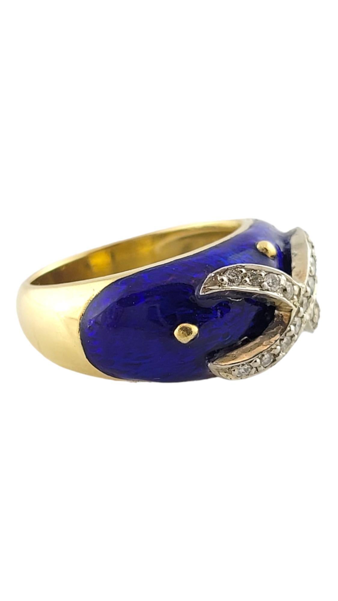Hidalgo 18K Yellow Gold Blue Enamel Diamond Ring Size 6.5

This beautiful ring by designer Hidalgo is meticulously crafted from 18K yellow gold and is decorated with beautiful blue enamel and 17 sparkling round brilliant cut diamonds!

Approximate