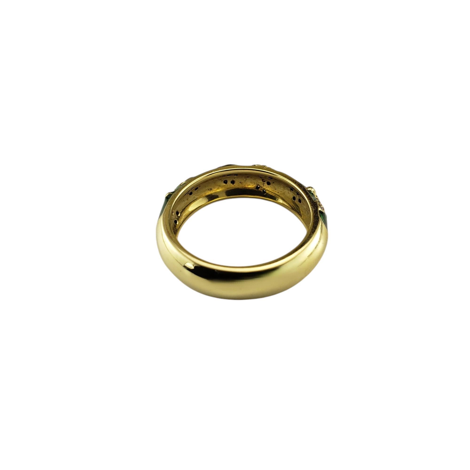 Hidalgo 18K Yellow Gold Diamond Dragonfly Green Enamel Ring Size 6.5 #19572 In Good Condition In Washington Depot, CT