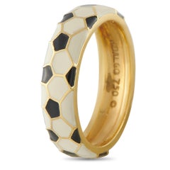 Hidalgo 18K Yellow Gold Enamel Band Ring HI23-063026