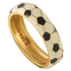 Hidalgo 18K Yellow Gold Enamel Band Ring HI23-063026