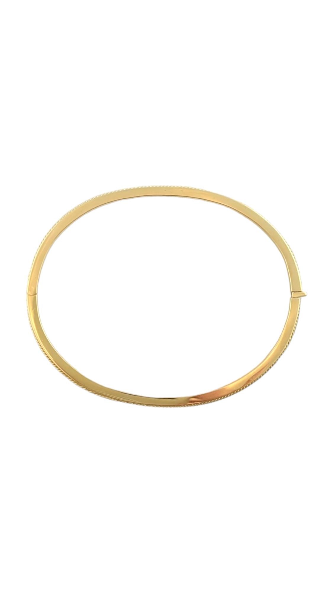Hidalgo 18K Yellow Gold Oval Rope Accented Bangle Bracelet #16087 2