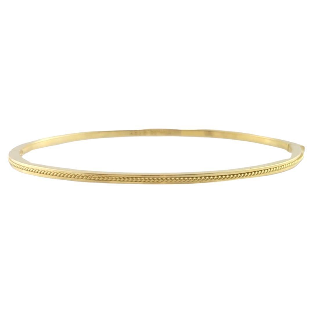 Hidalgo 18K Yellow Gold Oval Rope Accented Bangle Bracelet #16087