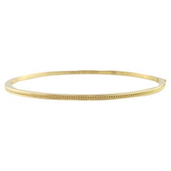 Hidalgo 18K Yellow Gold Oval Rope Accented Bangle Bracelet #16087