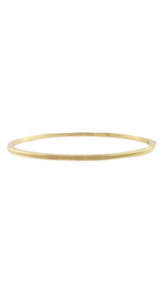 Hidalgo 18K Yellow Gold Oval Rope Accented Bangle Bracelet #16506