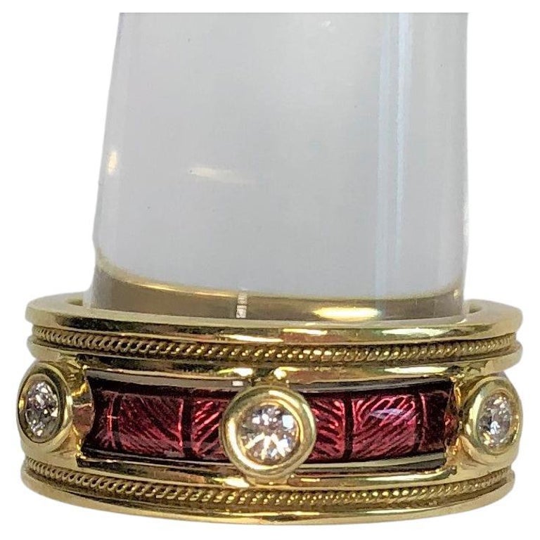 Hidalgo 18KY DBY Ring Jacket and Hidalgo Enamel Ring Set at 1stDibs