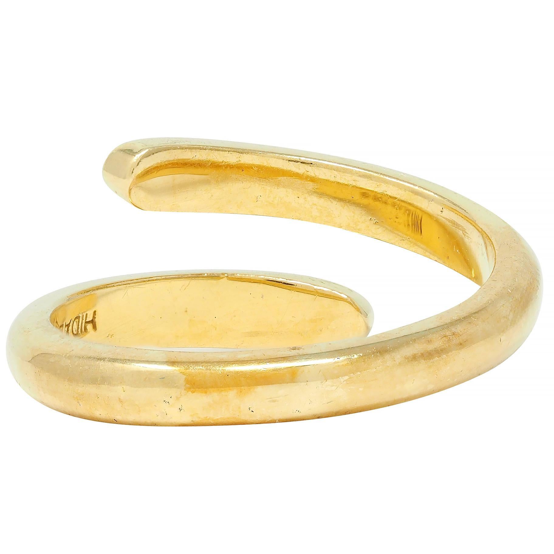 Hidalgo 1990's 18 Karat Yellow Gold Vintage Bypass Band Ring 1