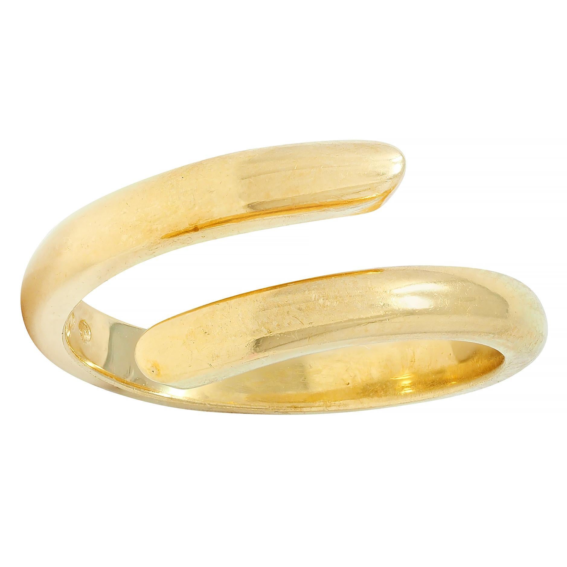 Hidalgo 1990's 18 Karat Yellow Gold Vintage Bypass Band Ring 4