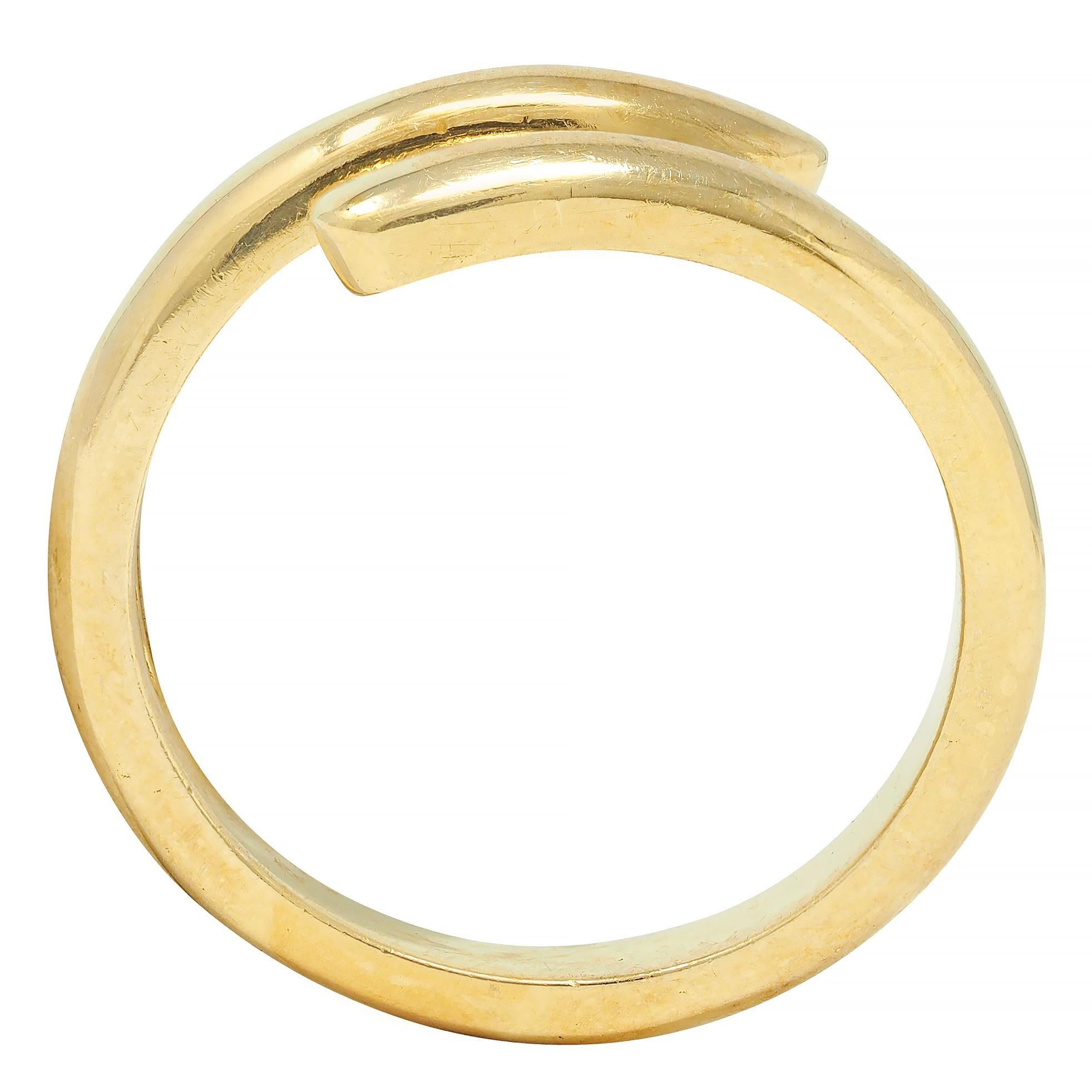 Hidalgo 1990's 18 Karat Yellow Gold Vintage Bypass Band Ring 5